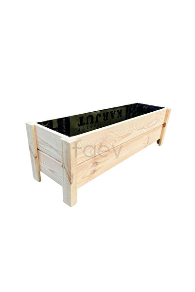 Faev Dış Mekan Dekoratif Ahşap Saksı Hazır Kurulu 100cm X 30cm Yükseklik 30cm