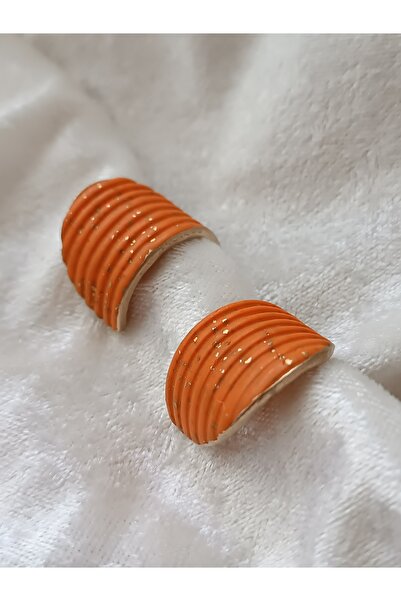 La fee aksesuar Custom Design - Polymer Clamped Steel Earrings, Needle Ruffle...