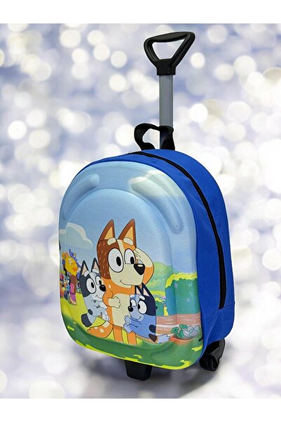 Tezzgelsin 3-6 ani Personaj pentru copii Grădiniță Creșă 3D Color Imprimat Squeegee Geantă și rucsac cu roți