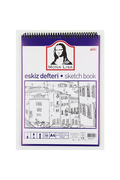 MONA LİSA MİLANO Caiet de schițe Monalisa cu inele A4 120 Gr 50 Yp Mn13-4