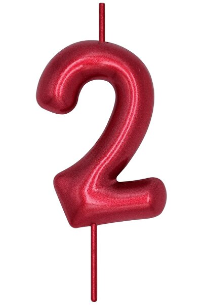 Genel Markalar 2 YAŞ PARLAK KIRMIZI ŞIK MUM 12 CM