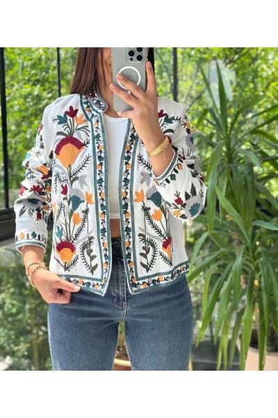 Astrea Butik Ethnic Design Jacket with Embroidery Detail