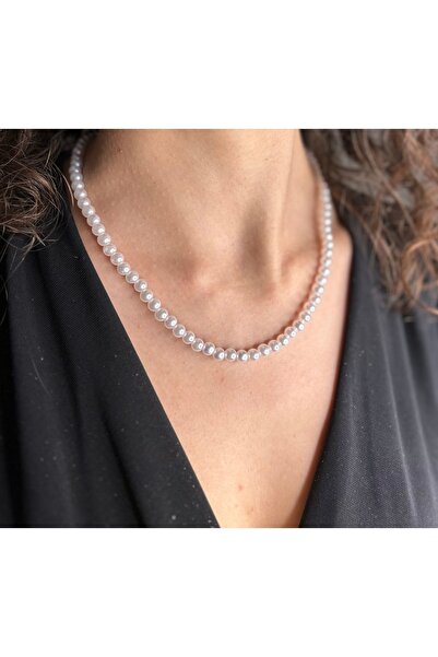 Nurs Jewelry Accessories Pirinç Kaplama İnci Kolye