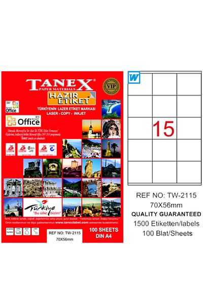 Tanex Laser Label 100 Yp 70x56 Laser-copy-inkjet Tw-2115