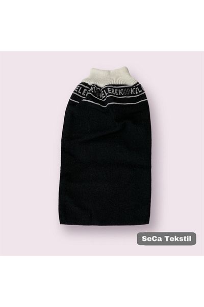 Home Butterfly Black Elastic Ottoman Pouch