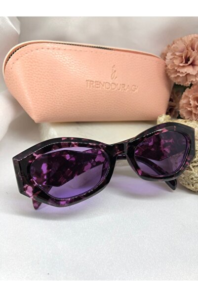 Di Caprio Purple Patterned Gamy Design Women's Sunglasses