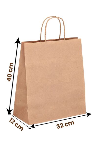 Balkan 10 bucăți Kraft Twist Handle Carton Paper Shopping Bag - 32x12x40cm (cumpărături, )