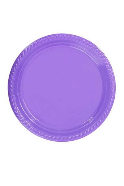 asöy Purple Lilac Plate Plastic Plate Disposable Plate for 25 Persons
