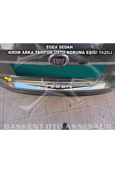 Başkent Oto Dizayn Fiat Egea Sedan Formlu Krom Arka Tampon Üstü Koruma Eşiği ...