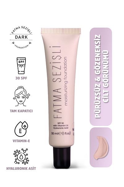 Fatma SEZİŞLİ Fatma Sectioned Dark Foundation - Spf 30 |   Hyaluronic Acid and Vitamin E Moisturizing Effect 30 ml