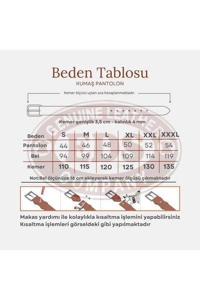 EDS DERİ ÜRÜNLERİ Classic Men's Belt