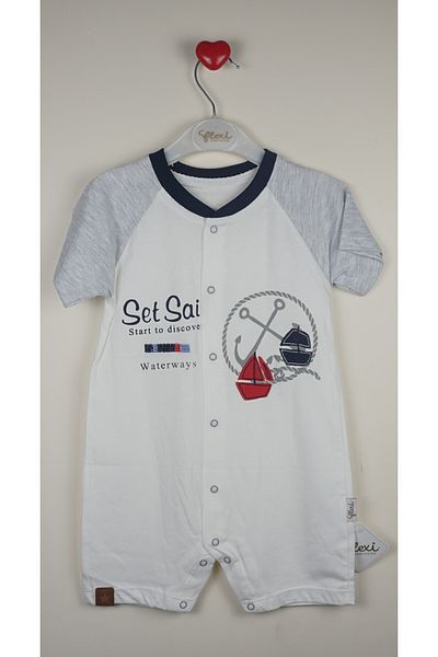 LİLOŞ Summer Sailor for Baby Boy - Jumpsuit with Snap Fasteners