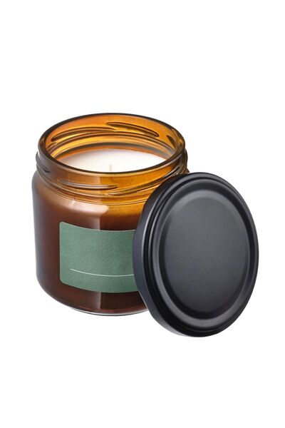 IKEA Cam Kapta Kokulu Mum, Sarı-kahverengi, 20 Saat, Praktrönn