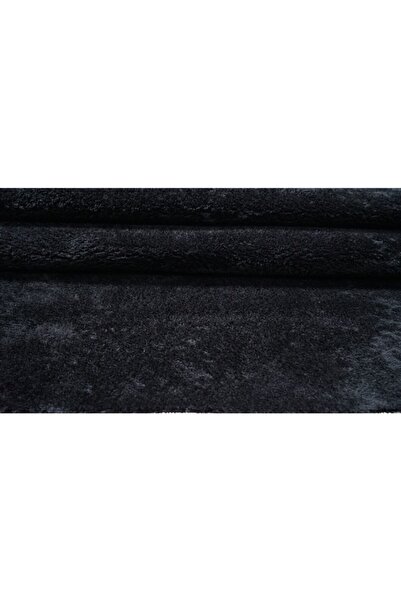 BESELY Siyah Yumuşak Kaymaz Taban Peluş Yıkanabilir Tüylü Mutfak Salon Oturma Odası Modern Halı Yolluk