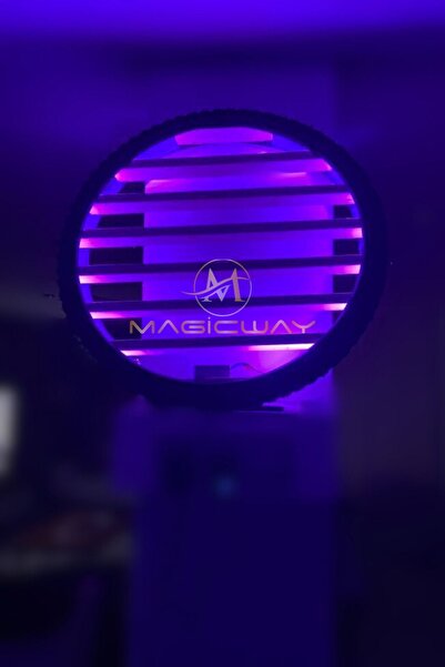 Magicway Mor Işıklı Tekerlek Duvar Rafı Ahşap Dekoratif Lastik Çocuk Otoparkı...