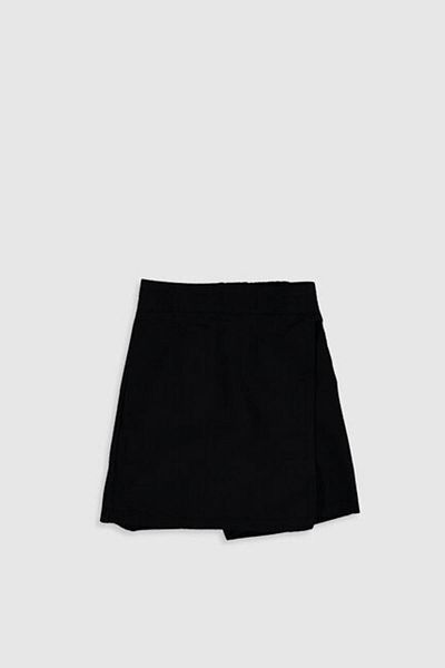 LC Waikiki Fustă de bază cu pantaloni scurți negri pentru fete, cu talie elastică, din stilul tău fashion