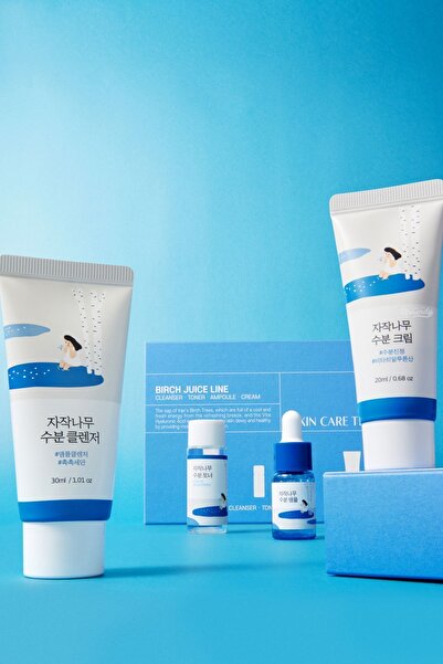 Round Lab Birch Juice Trial Kit (KORENDY) Cleanser 30ml Toner 20ml Ampoule 10...