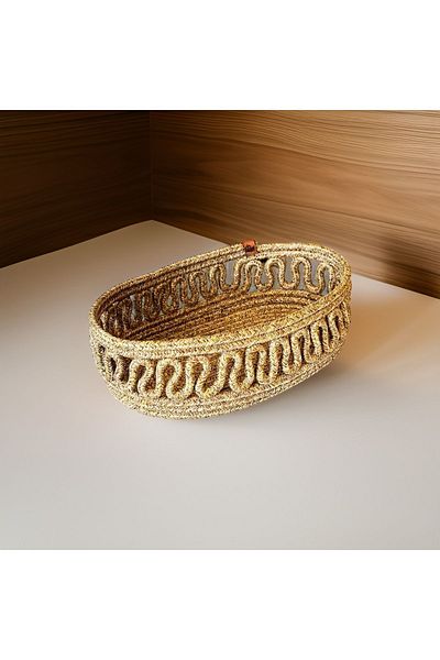 Evrimax Bread Basket Wicker Bread Basket Detailed Embroidered Luxury Bread Basket