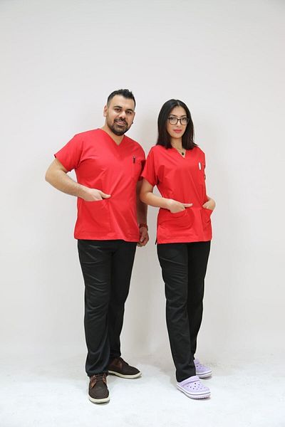 Limitless Uniformă chirurgicală din Lycra pentru asistentă, cu fundul unic, pantaloni negri, pantaloni negri