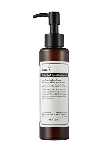 Dear Klairs Gentle Black Deep Cleansing Oil 150ml – Bitkisel Makyaj Temizleyici Yağ