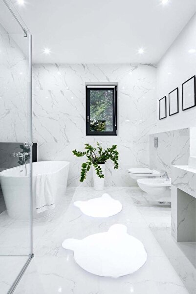 Balat Halı Sevimli Ayı Banyo Paspası 2 ' li 2'li Banyo Halısı 50x50 ve 75x75