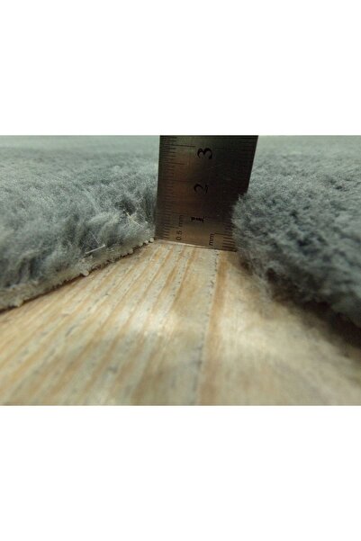 Balat Halı 2'li Koyu Gri Banyo Halısı Peluş Post Halı Klozet Takımı 60x60(papatya) Ve 80x80(papatya)