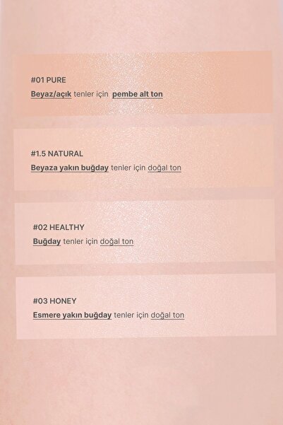 Amuse Dew Wear Foundation (KORENDY) Kalıcı Parlaklık Etkisi Sunan Doğal Kapatıcı Fondöten 35ml #01 Pure