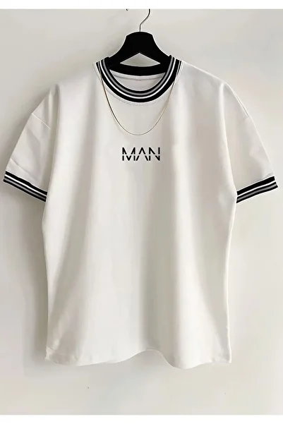 Cool mans Unisex New Season Oversize Man Molded Collar Detailed Summer T-shirt