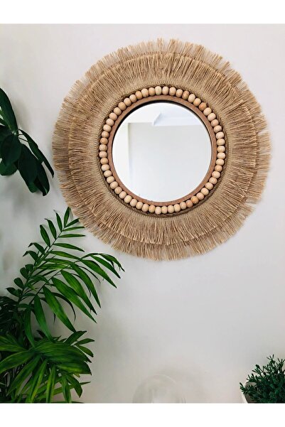 Hasirdukkanii Tasarım Hasır Jüt Ayna Duvar Aynası Konsol Aynası Dekoratif Ayna