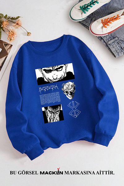 macklin Hanorac unisex cu model Berserk Anime pentru femei și bărbați - decolteu