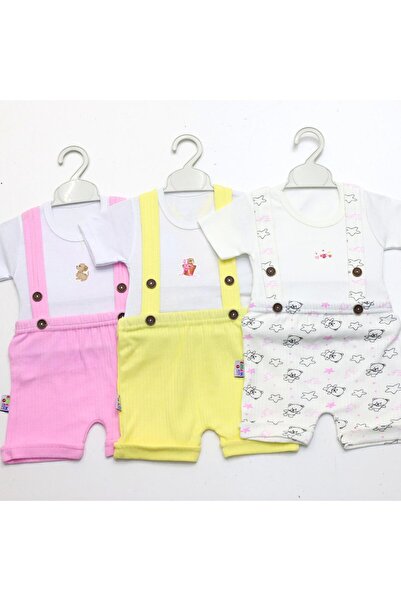 mini kanka Baby Girl Mini Hook - 100% Cotton, Button Detailed Jumpsuit with Badi