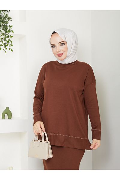 Pamuk Butik Γυναικείο Σετ Πλεκτό Mercerized Φούστα Διπλό