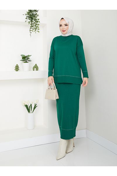 Pamuk Butik Γυναικείο Σετ Πλεκτό Mercerized Φούστα Διπλό
