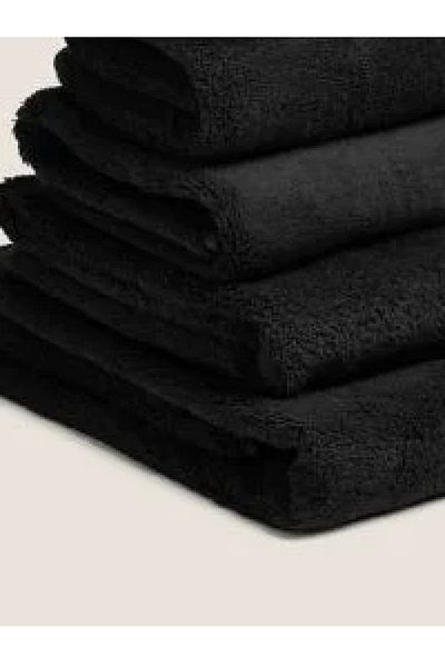 CottonTherapy Eco Σετ 4 Μαύρες Πετσέτες 50x80 cm 100% Βαμβάκι