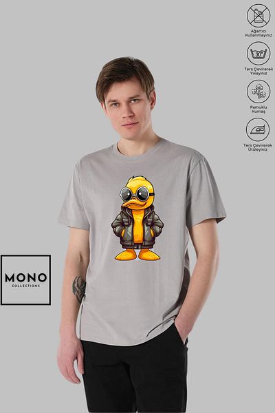 MONO COLLECTİON MONO COLLECTION Μπλουζάκι Unisex Oversize Cotton Duck Printed - Crew Neck, κοντό μανίκι