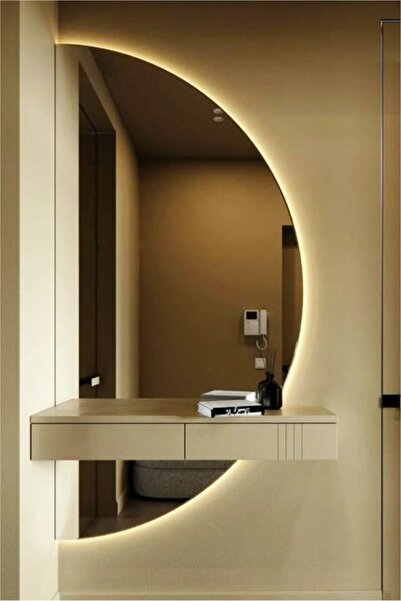 L' CAPO Led Işıklı Yarım Daire Banyo Ve Konsol Aynası 120x60(KONSOL DAHİL DEĞ...