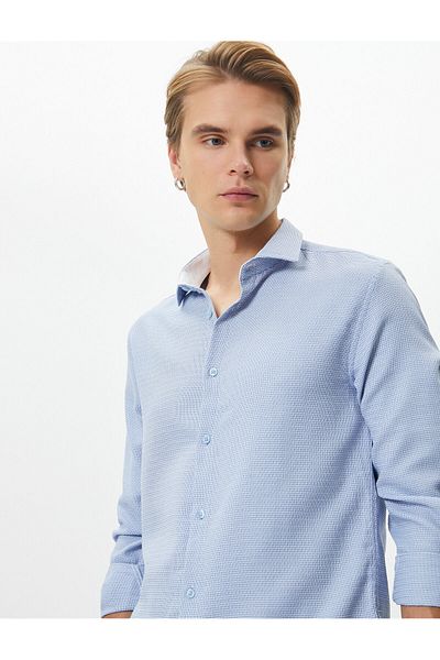 Koton Slim Fit košile Basic s klasickým límečkem s dlouhým rukávem na knoflíky