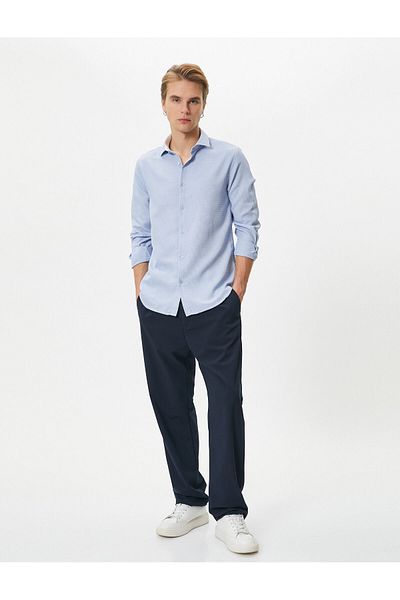 Koton Slim Fit košile Basic s klasickým límečkem s dlouhým rukávem na knoflíky