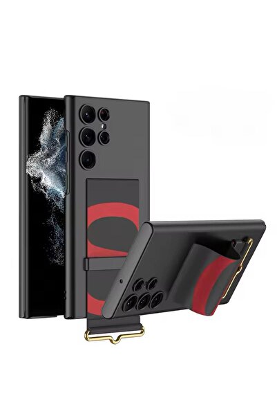 Rivor Samsung Galaxy S24 Ultra Uyumlu Kılıf Kamera korumalı Standlı Kemer Tut...