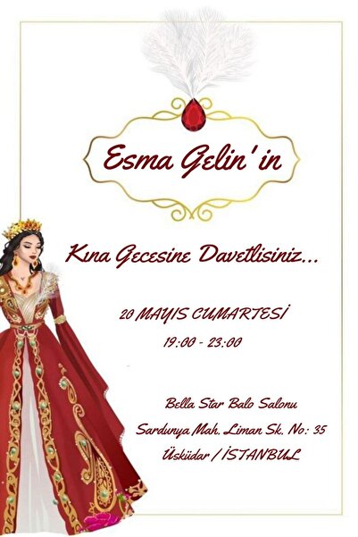 Belinay Kına Davetiyesi 300-03 (100 ADET)