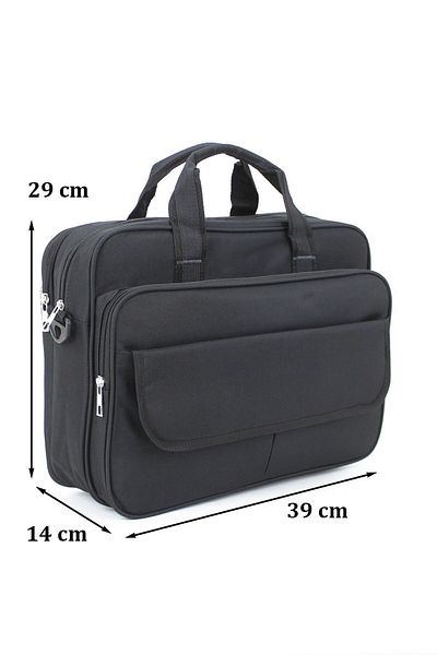 Case Club 104 Basic Black Briefcase 15.6 Inch Waterproof Fabric with Shoulder Strap