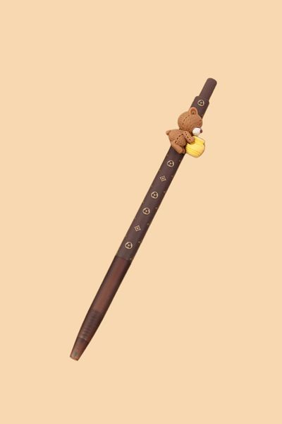 Bold Grup Ballpoint Pen with Cute Teddy Bear Character Black Ink