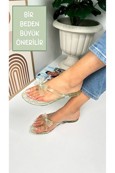 İmerShoes Papuci albastri pentru femei - Gel pentru șlapi, fund plat, fundă ovală, detaliu de piatră C3