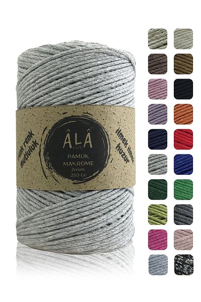 aladepo 250 Gram Cotton Macrame Thread - 2mm Chain Macrame Bag