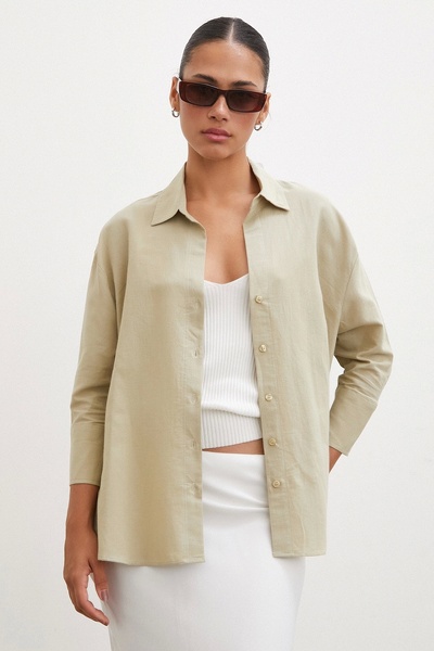 Never more Πράσινο πουκάμισο με σχισμή με μανίκια Fakir