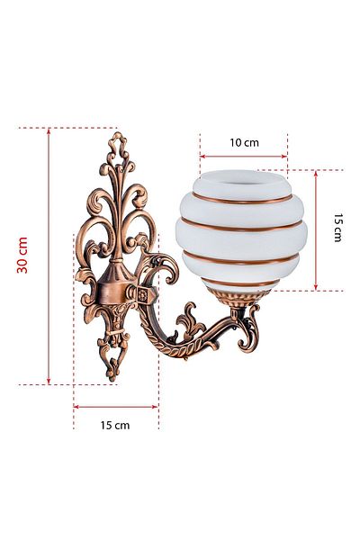 DEDE Zamak Sconce Copper Brown Striped White Ca