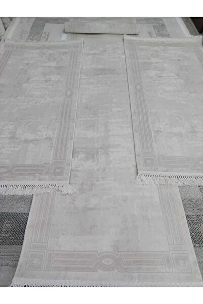 Kumru %100 akrilik bambu tarz 3'lü yatak odası halısı takımı seti