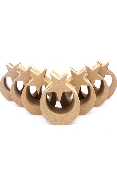 na neşeli ahşap 20 Adet 10 cm Ay Yıldız Figürü.dik Durabilir.okul Öncesi Eğit...