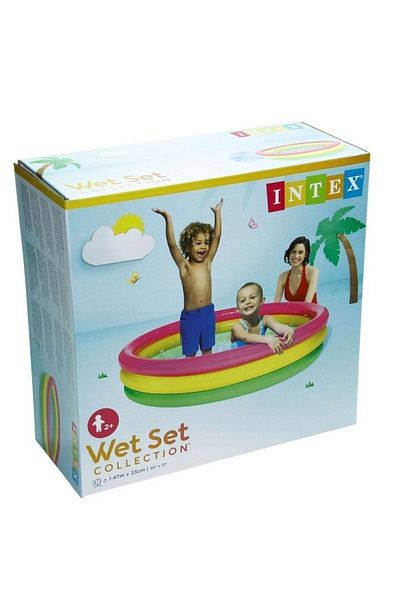 Intex 3 Section Colorful Inflatable Based Pool - 147X33 Cm