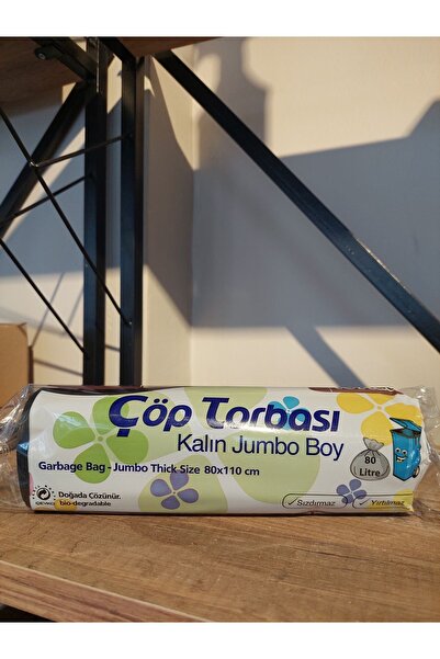 HEİGMANN Çöp Poşeti 80×110 Kalın Jumbo Boy 10adet icermektedir Siyah